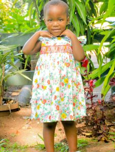 Mix Match Color Hand Smocked Dress with Frill